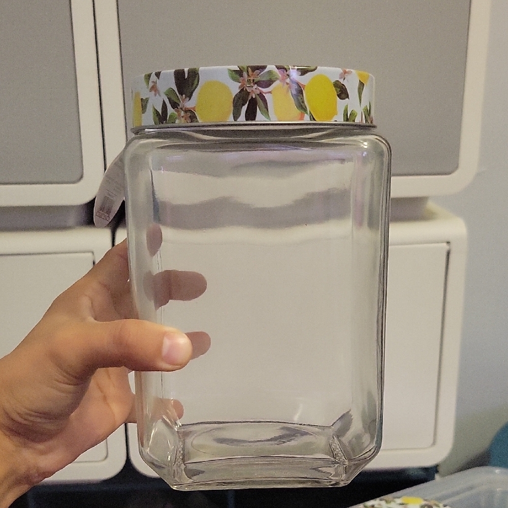 2 Lemon Pattern Glass Jars - Picture 3 of 5
